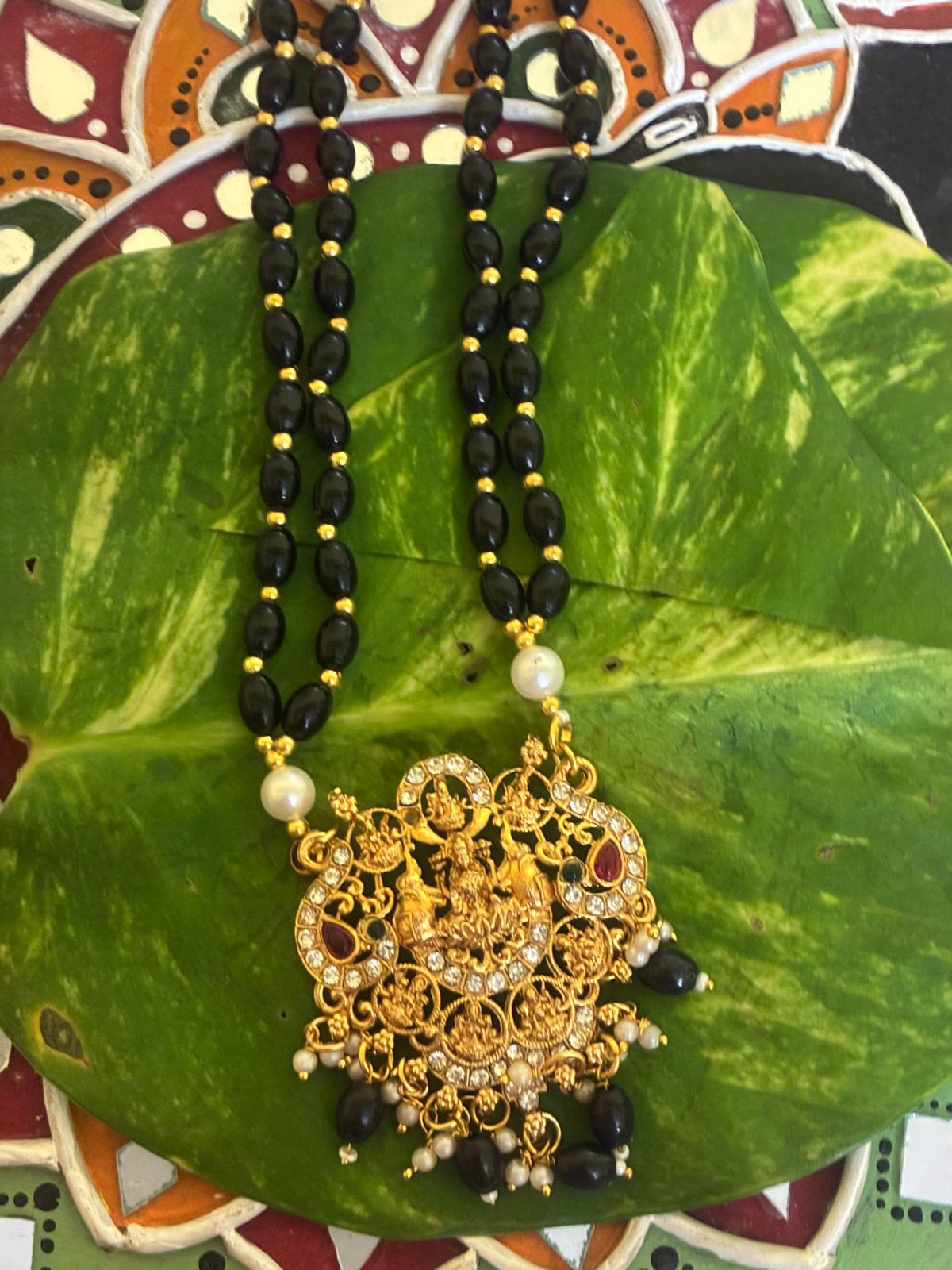 NEW ARRIVAL|Party wear Pearl Long Harams with big Traditional Pendant