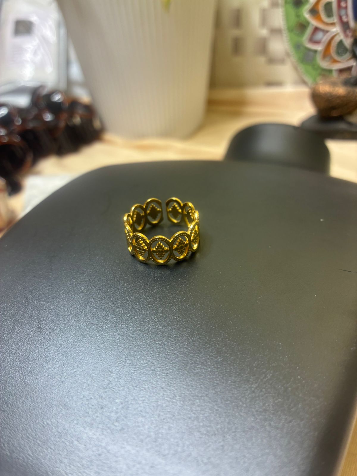 Pvd Coated 18K Real Gold Plated Geometric stainless steel Moder style waterproof Non tarnish open rings