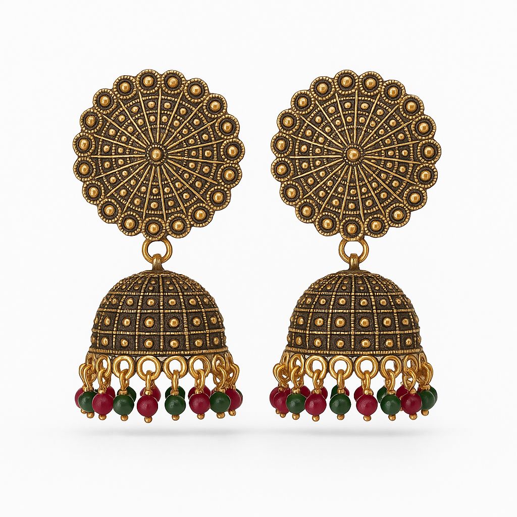 New Arrival|Sun Chankara Motif Jimmikki/Jhumka|Temple Jewellery Catogory