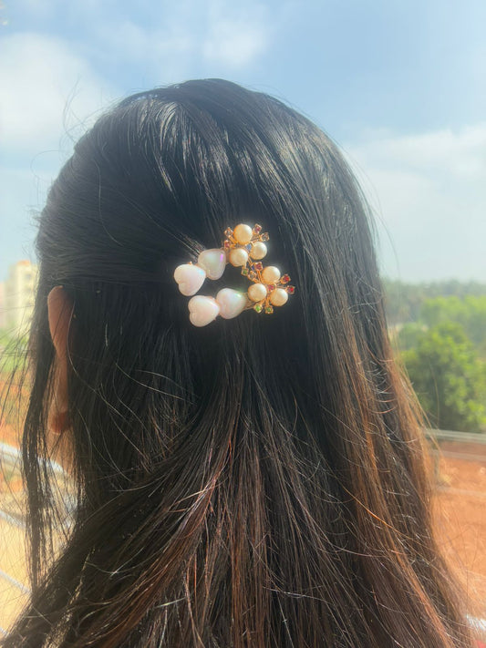 Daily wear love alligator clips with beautiful stones|