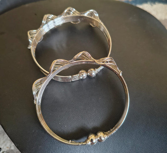 Below 14 age girls silver coating adjustable bangles 💫✨