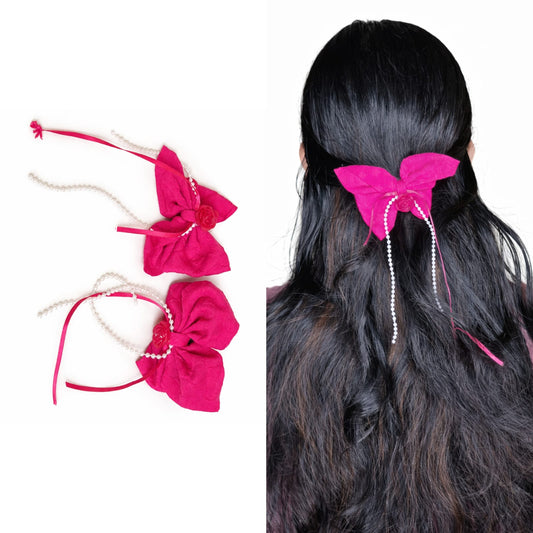 stone hanging hair bow