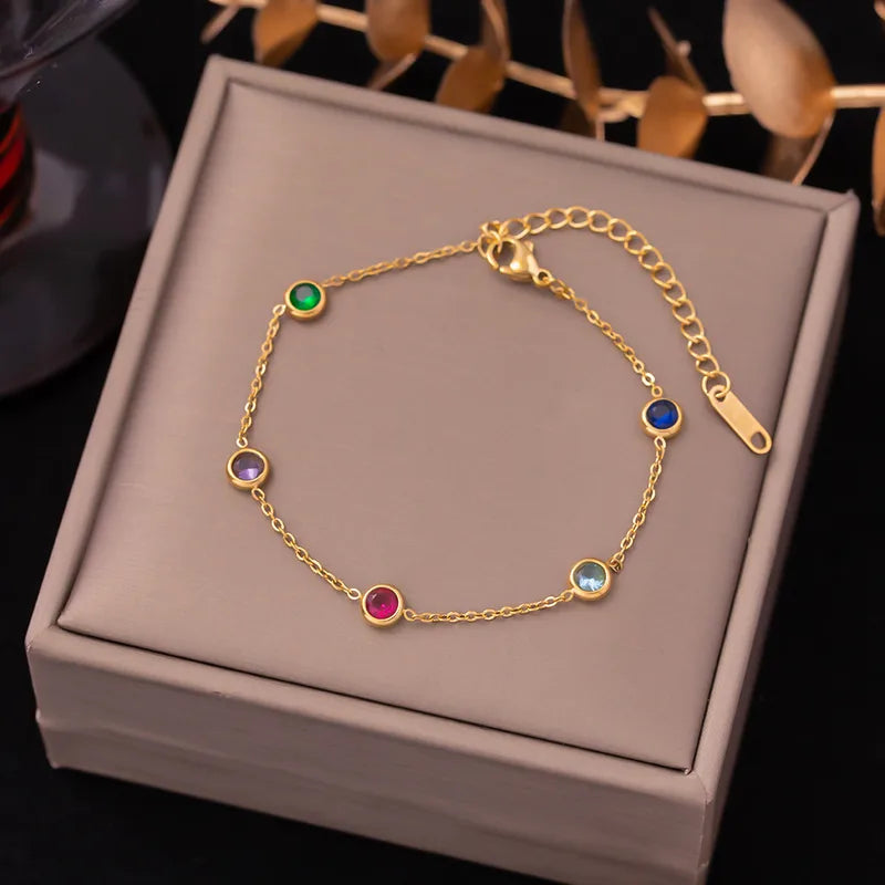 Colourful Gold plated bracelet|18k gold