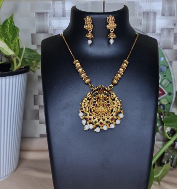NEW Stock|Traditional temple jewellery Lekshmi Mala with Earring