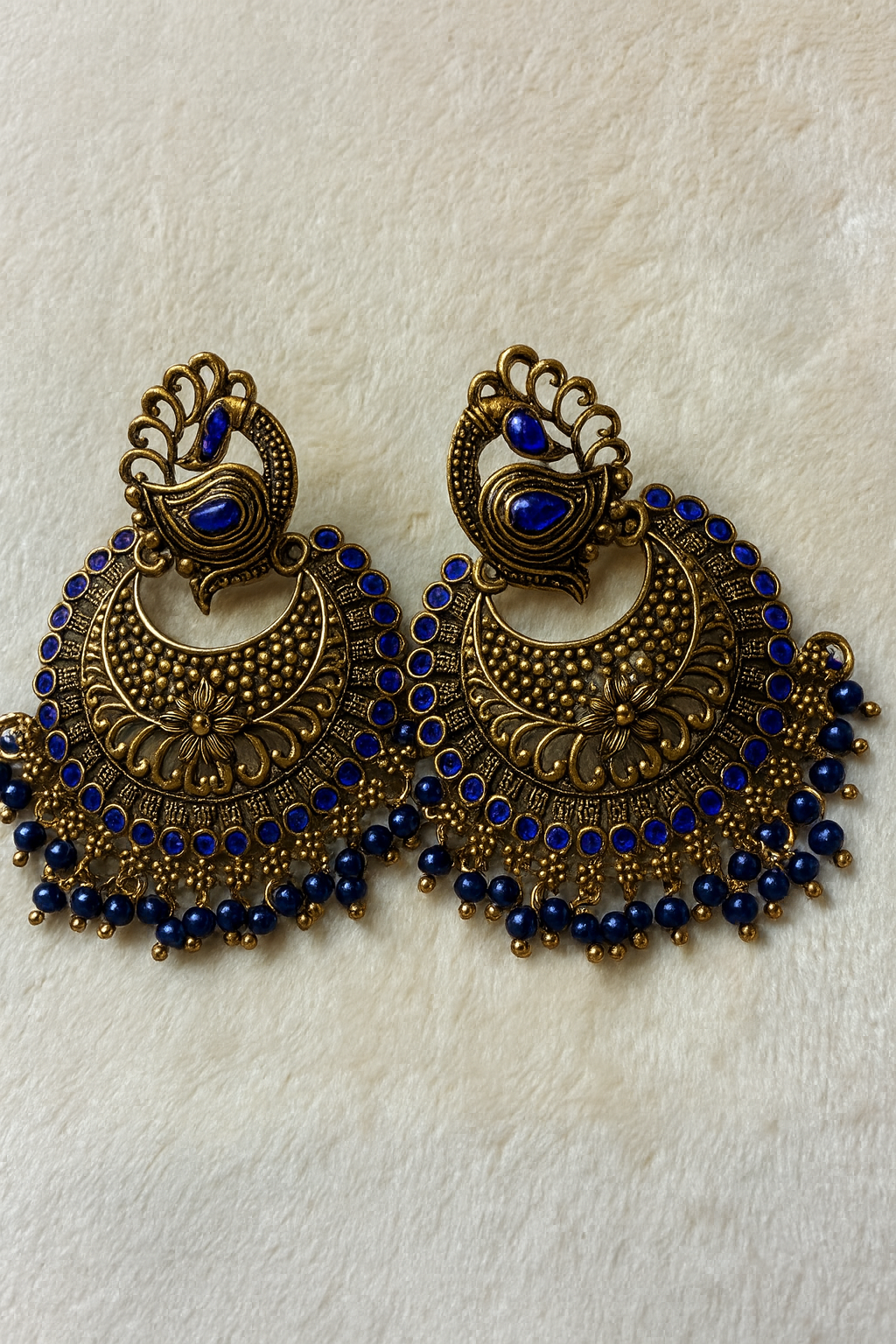 NEW ARRIVAL Peacock Hanging Earrings |Peacock Blue shade