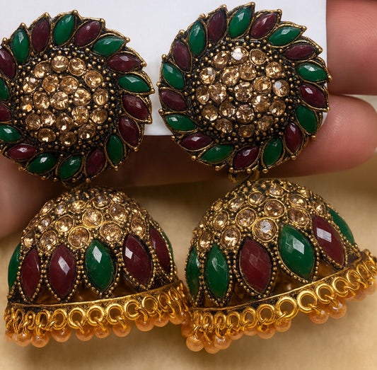 NEW ARRIVAL Sun chakra Motif temple jewellery Jhumka/Jimmikki