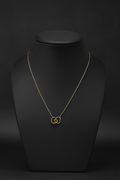 New Stock|Gold Plated|Double heart symbol necklace