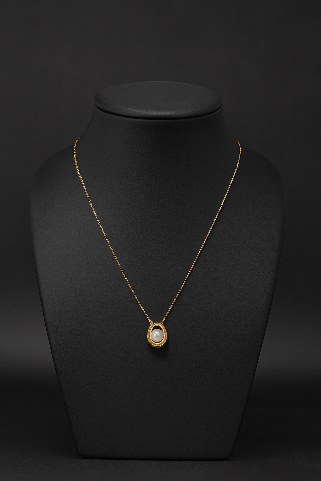 New Stock! U shaped pearl gold 18k anti tarnish necklace