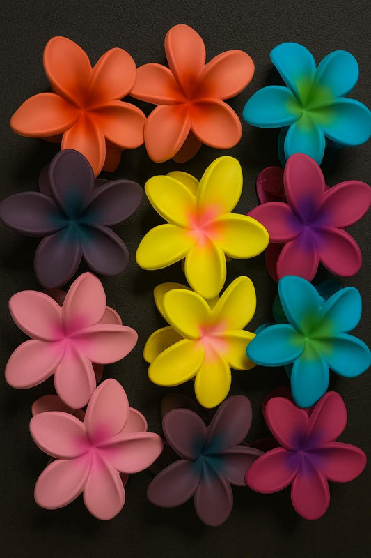 NEW STOCK!!! CHEMPAKA Flower style Hair clips Multi Coloured