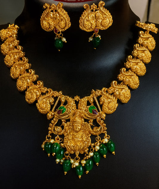 Bridal collection light weight temple jewellery|Chocker and Haram with earrings