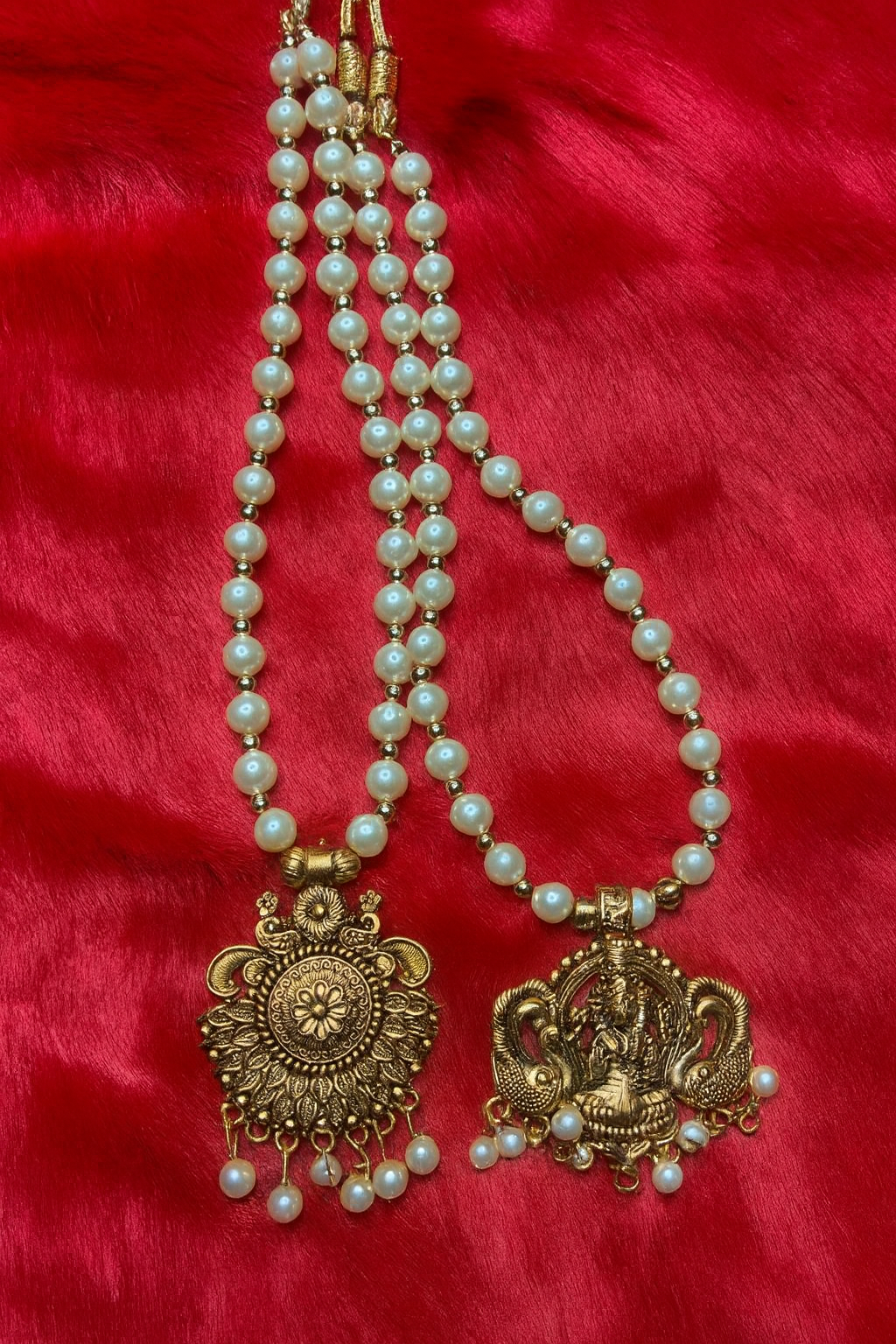 NEW ARRIVAL!!Tradition semi-model temple jewellery big haram with Sun and Lakshmi
