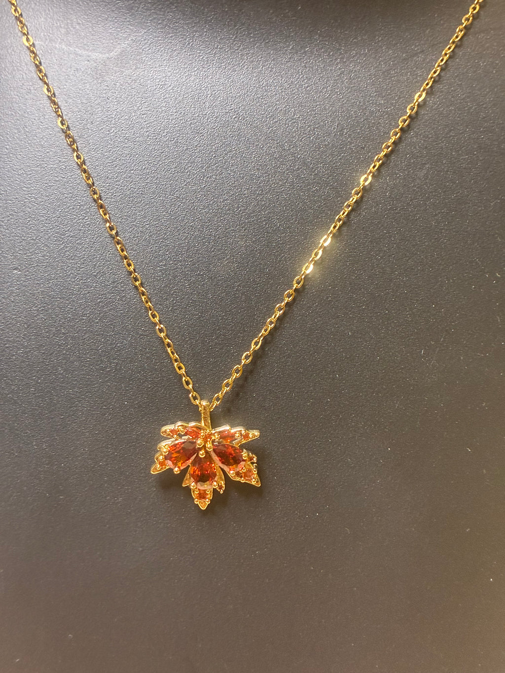 New Stock!Red Maple leaf Titanium steel Necklace!