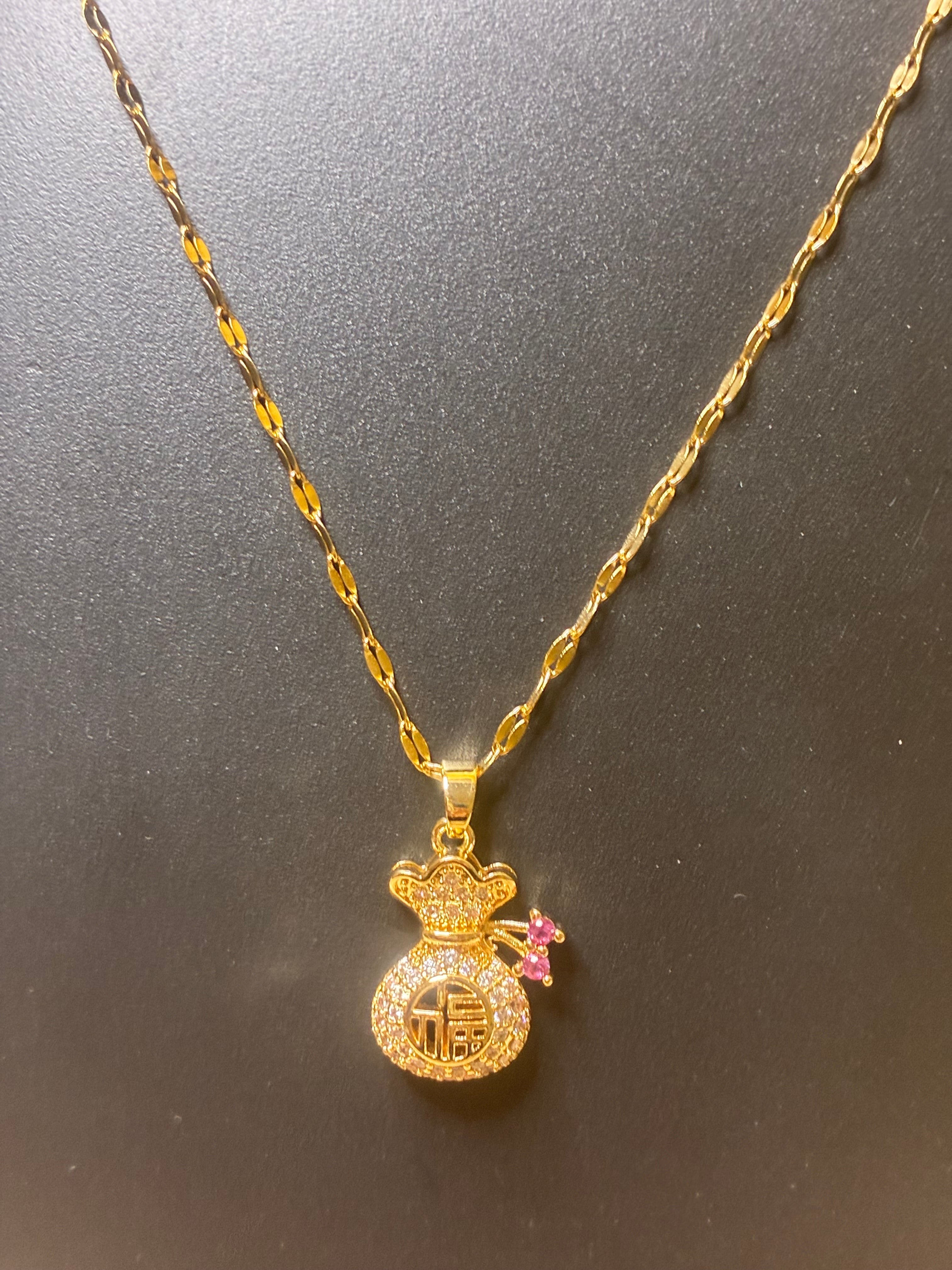 New Stock! Symbol of full of blessing Necklace Anti tarnish|Golden plated|