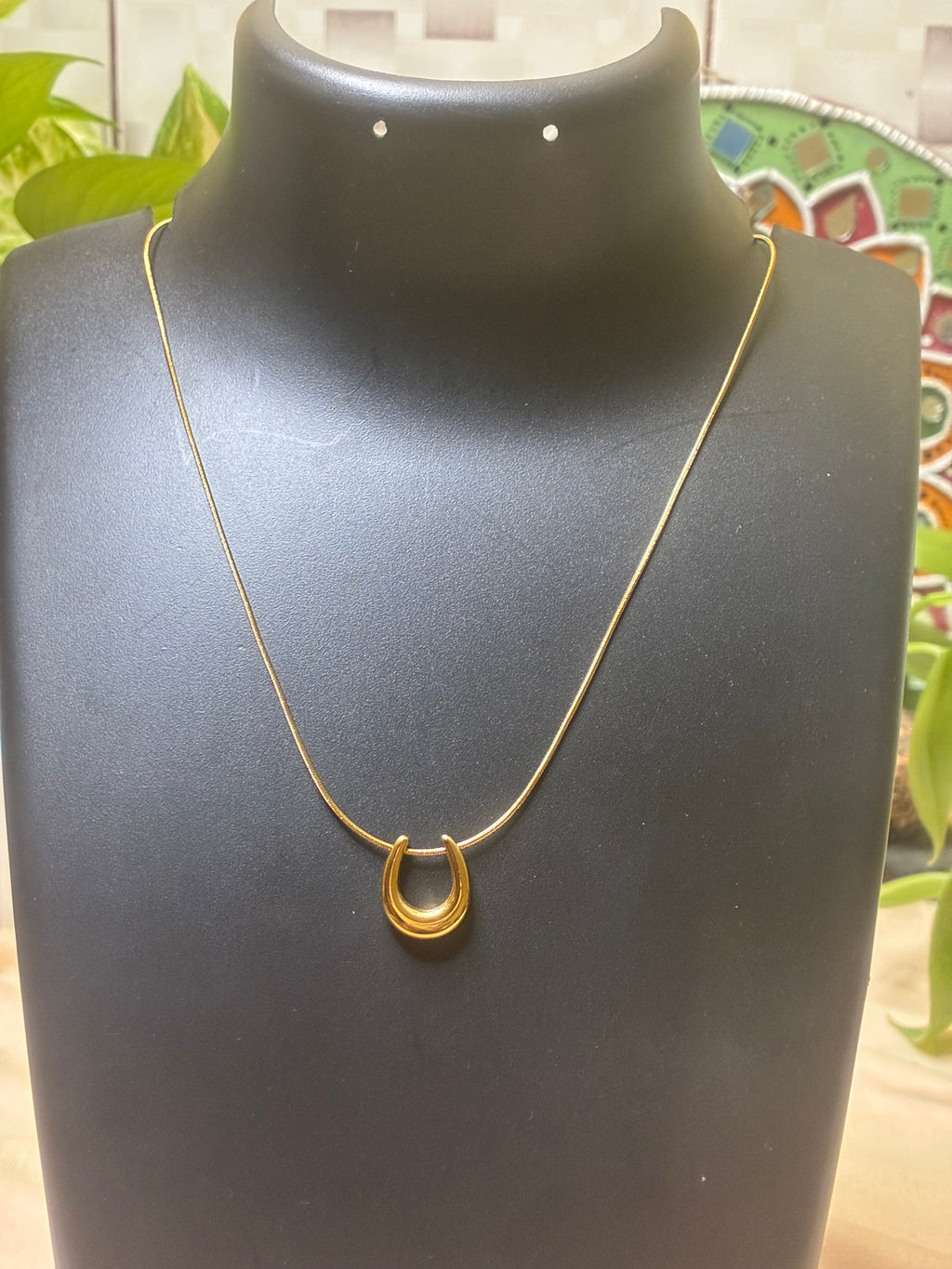 New Stock|U shaped gold anti tarnish stainless steel necklace