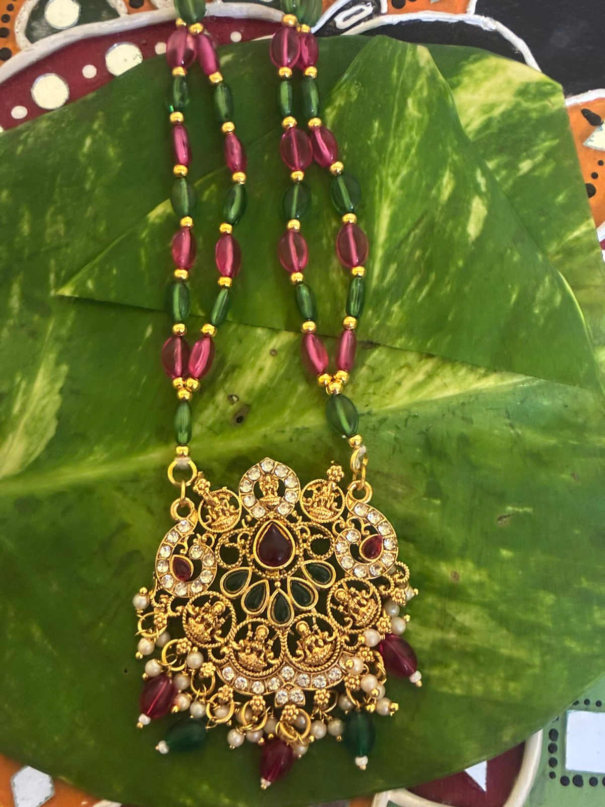 NEW ARRIVAL|Party wear Pearl Long Harams with big Traditional Pendant