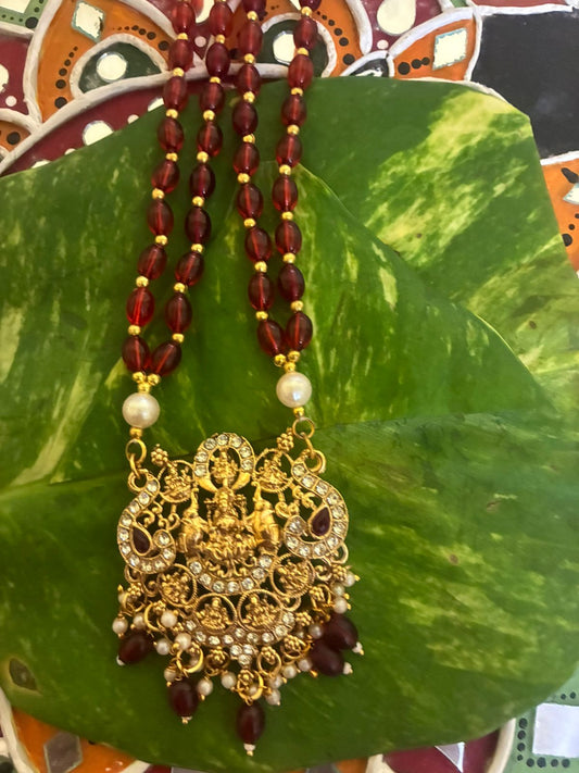 NEW ARRIVAL|Party wear Pearl Long Harams with big Traditional Pendant