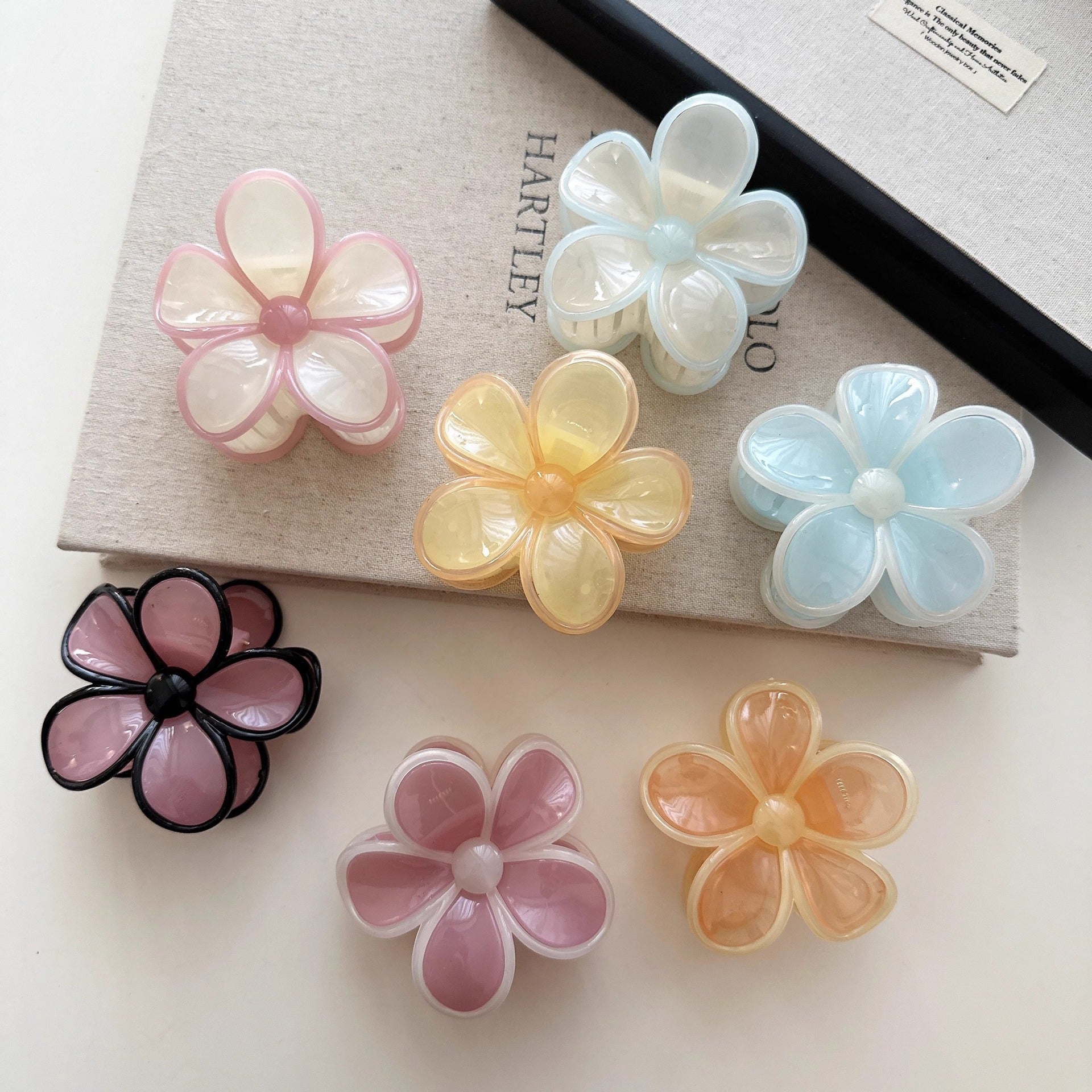 NEW STOCK!! Multi Colour FLOWER Hair Clips packet of 1