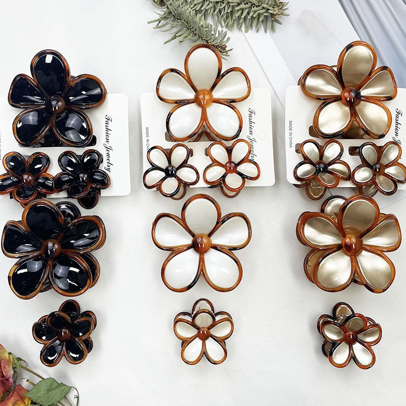 NEW STOCK!! Multi Colour FLOWER Hair Clips packet of 5