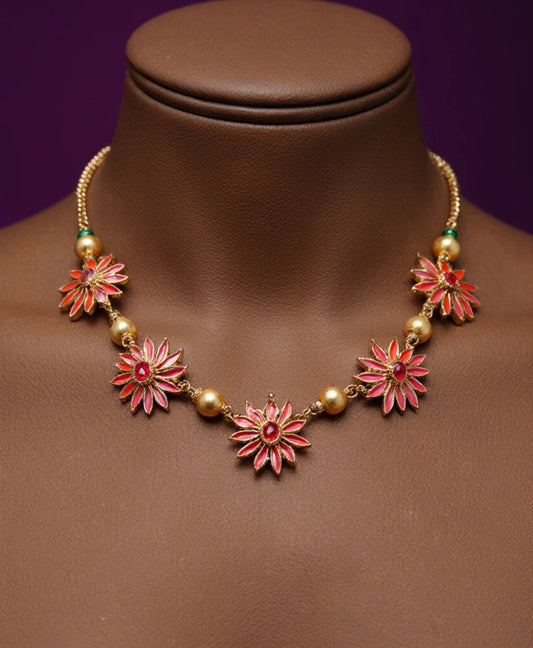 Lotus traditional wear neck piece