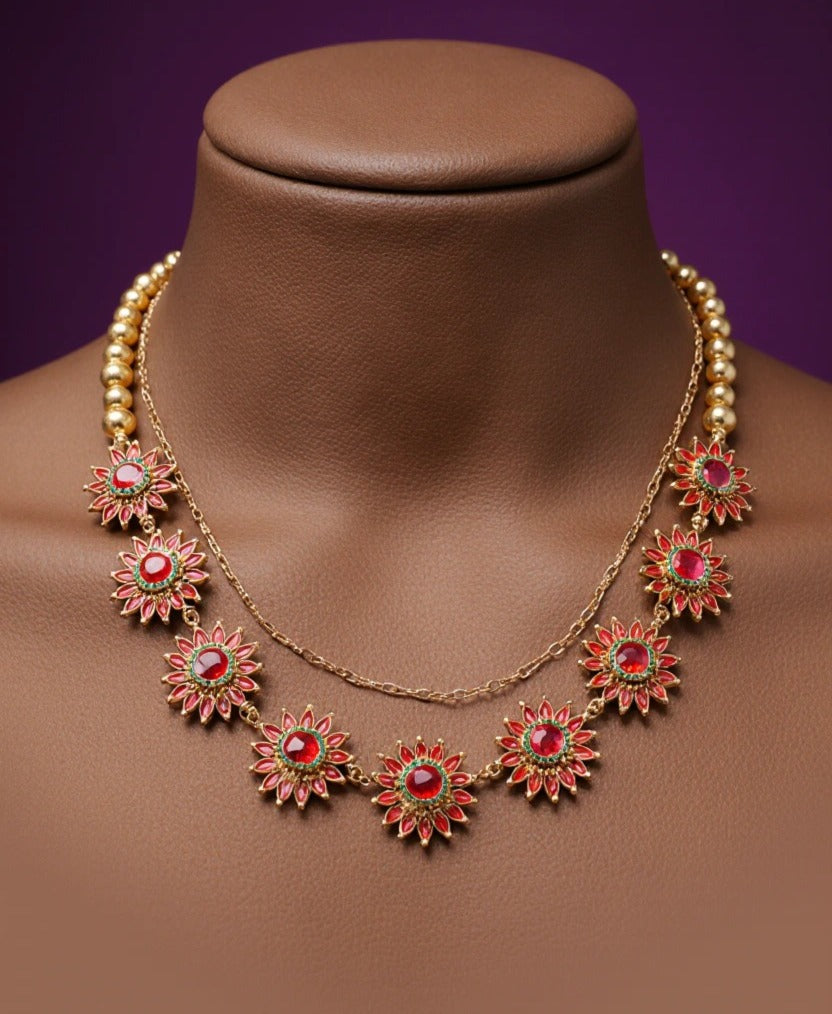 Lotus traditional wear neck piece