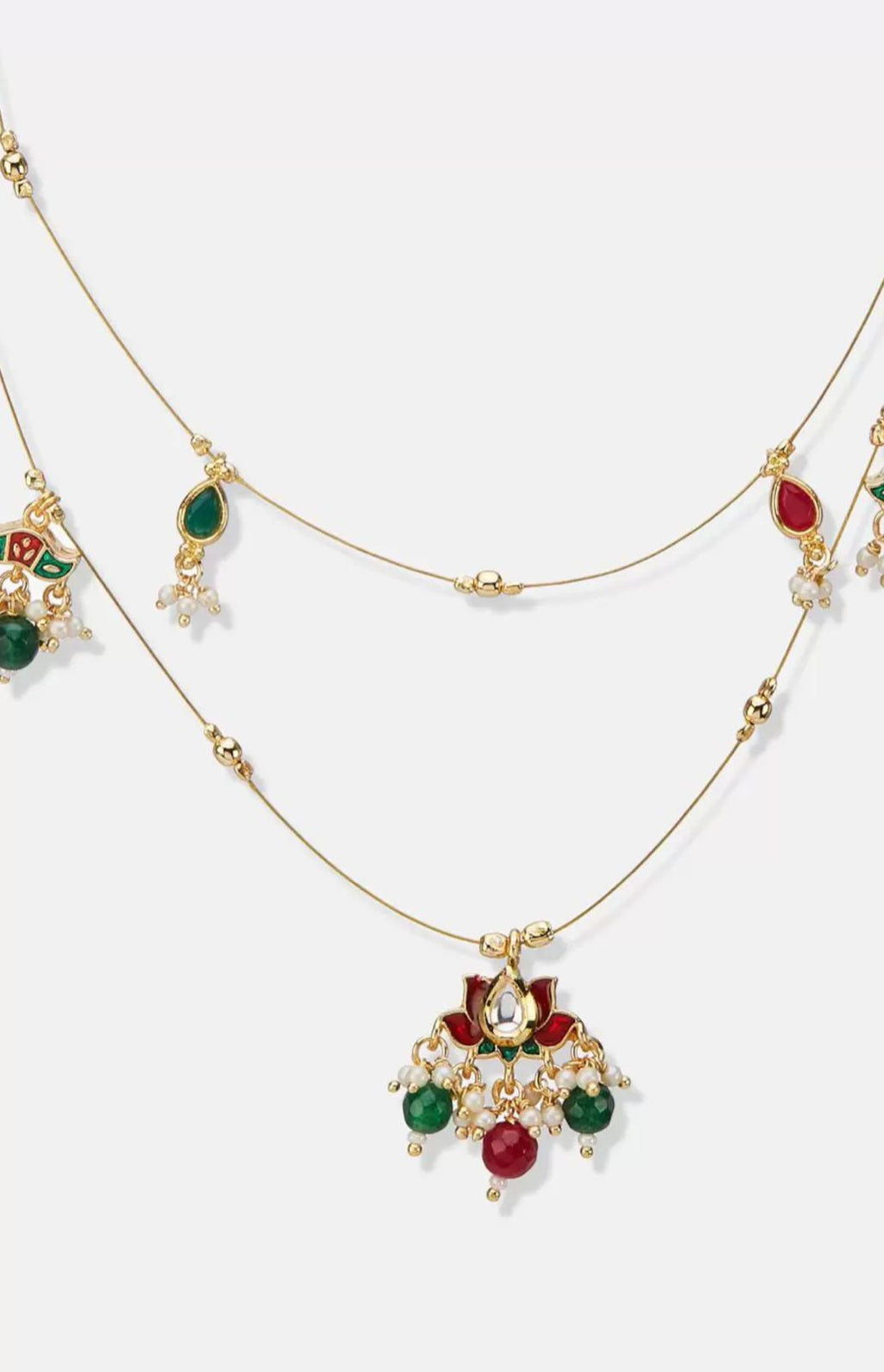 INVISIBLE women neck chain with multi colour pendant