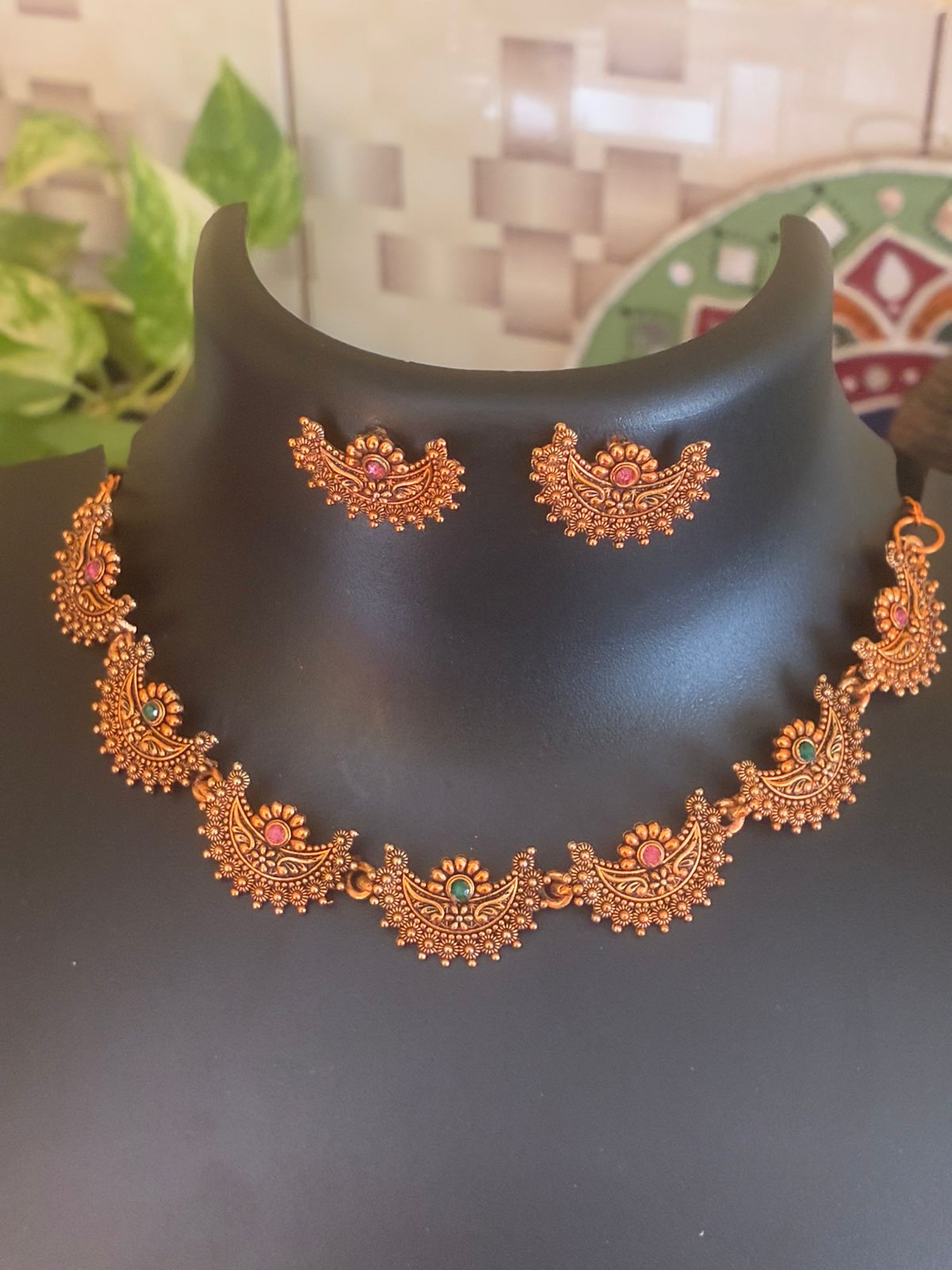 multi colour stone sun chakra with beautiful earings