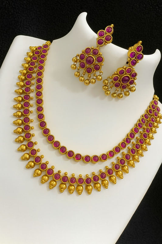 Radiant Ruby Necklace Set - Luxury in Every Detail