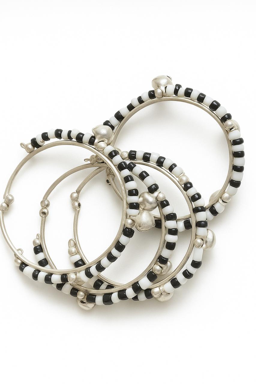 Kids (0-2 yrs) Anklet/Kathala | Cute black & white beads
