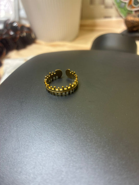 Pvd Coated 18K Real Gold Plated Geometric stainless steel Moder style waterproof Non tarnish open rings