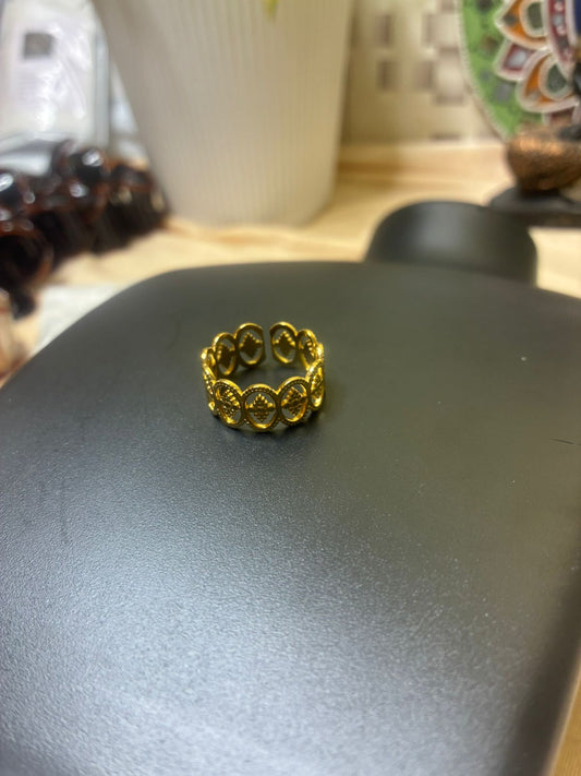 Pvd Coated 18K Real Gold Plated Geometric stainless steel Moder style waterproof Non tarnish open rings