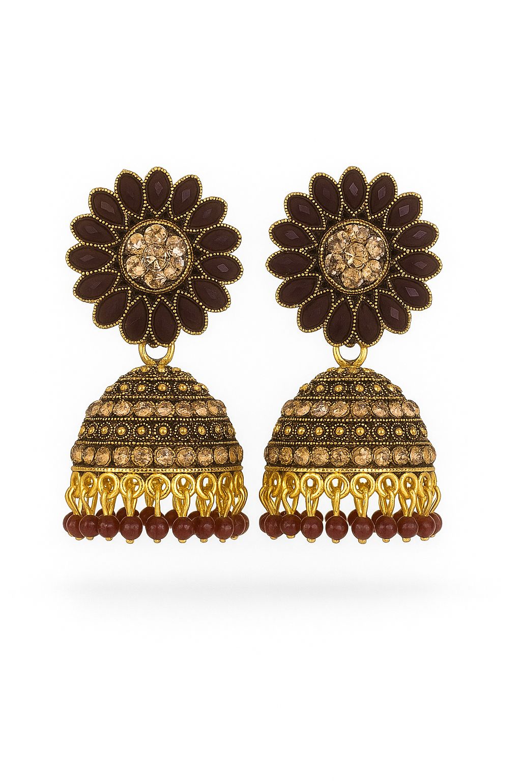 Flower motif traditional Jhumkka/jimmikki|Temple jewellery category