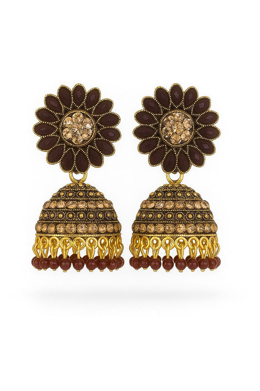 Flower motif traditional Jhumkka/jimmikki|Temple jewellery category