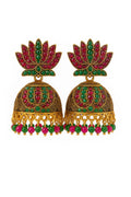New Arrival|Lotus Motif Multi coloured Jhumkka/Jimmiki|Modern Jewellery
