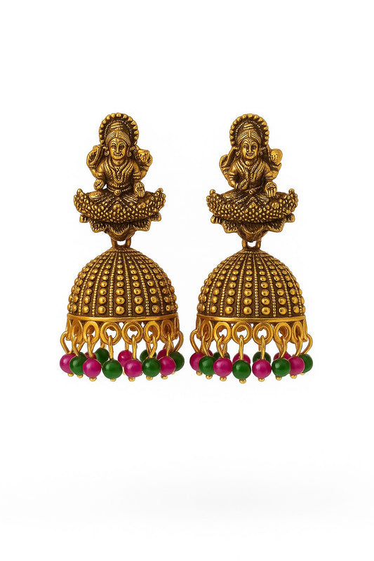 New Arrival| saraswathi kammal with beautiful stone work jimmikki/jhumka|Temple Jewellery