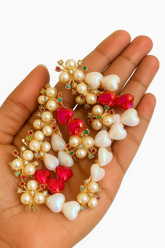 Daily wear love alligator clips with beautiful stones|