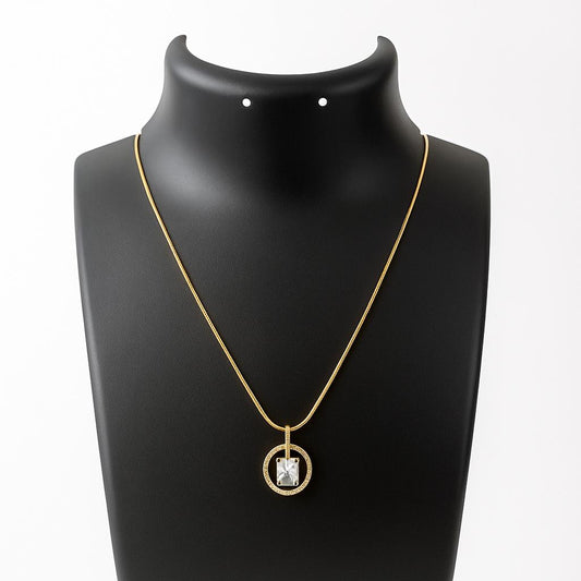 New Gen stainless steel anti tarnish neck chain|Diamond inside the circle Pendant