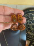 Peacock Hexagon stud designed small size jimukha with stone