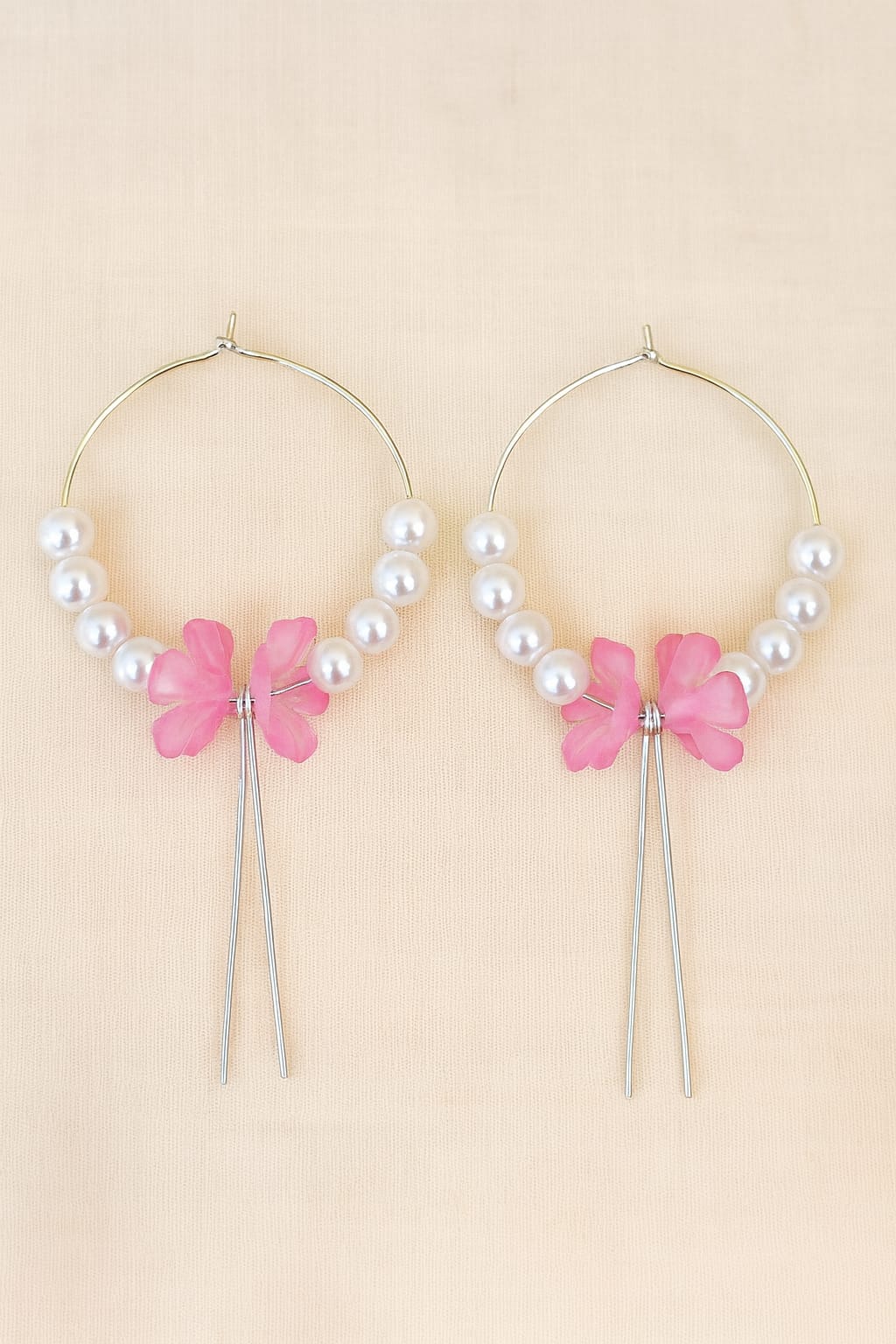Women and Girls daily wear beads ring earrings with stick hanging
