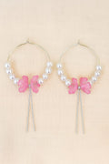 Women and Girls daily wear beads ring earrings with stick hanging