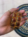 Trending Lotus bangle in green,meroon and mixed colours