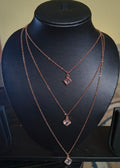 rose gold plated three layer chain
