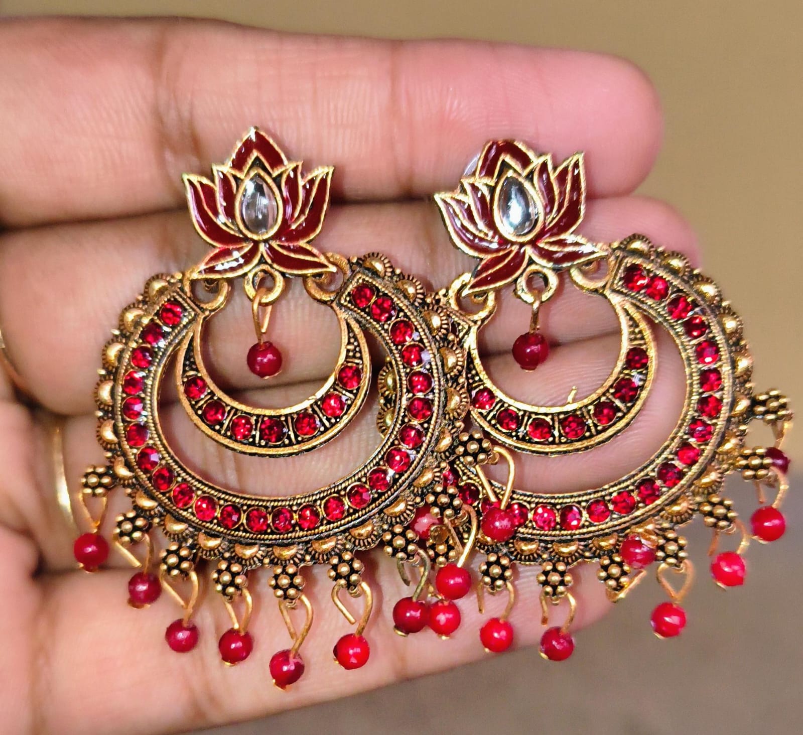 Lotus with moon designed earnings