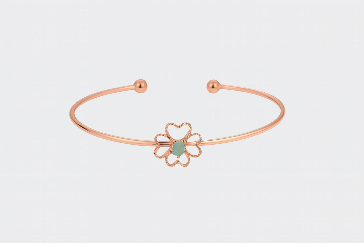 Rose gold finishing adjustable bangles with stone