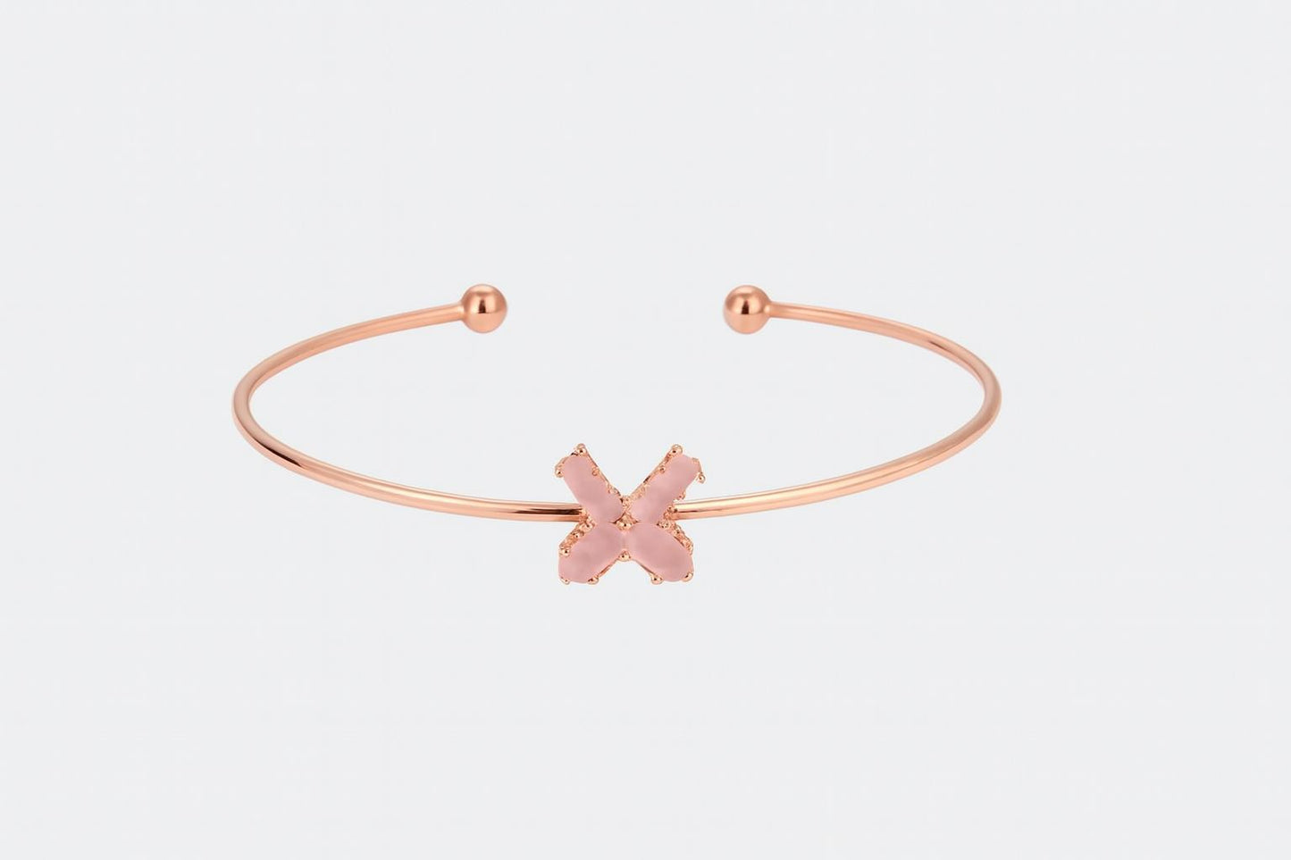 Rose gold finishing adjustable bangles with stone
