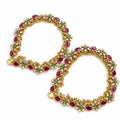 Beautiful beaded anklets|Pink with stone|Antique collection