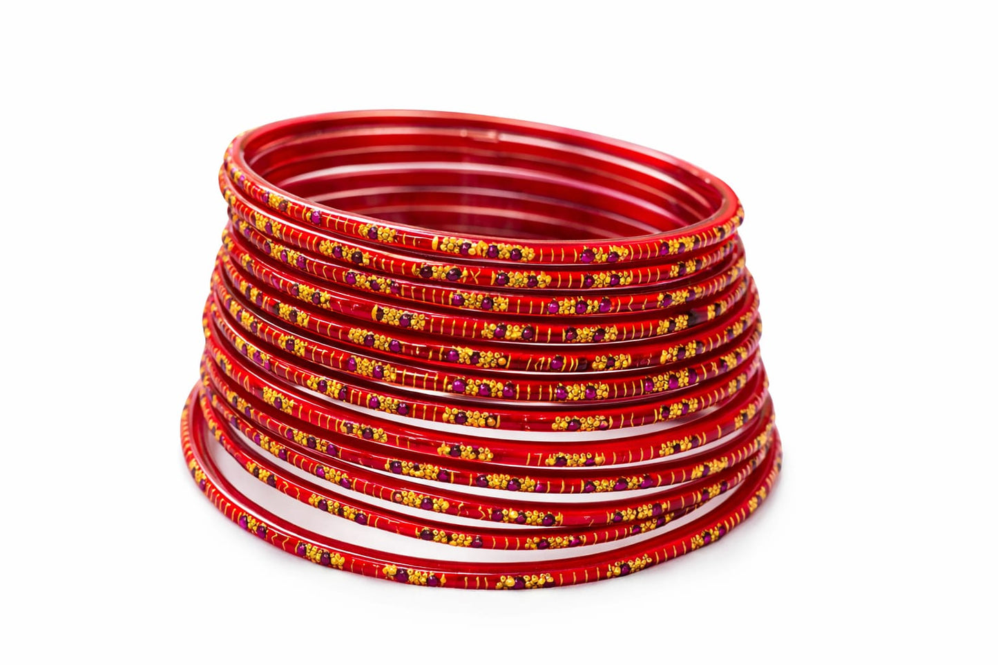 Glitter designed glass bangles