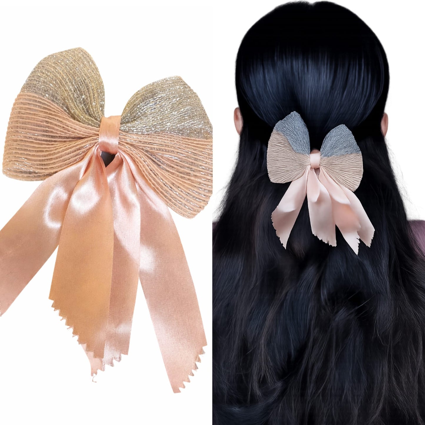 Glitter hair accessories with alligator claws