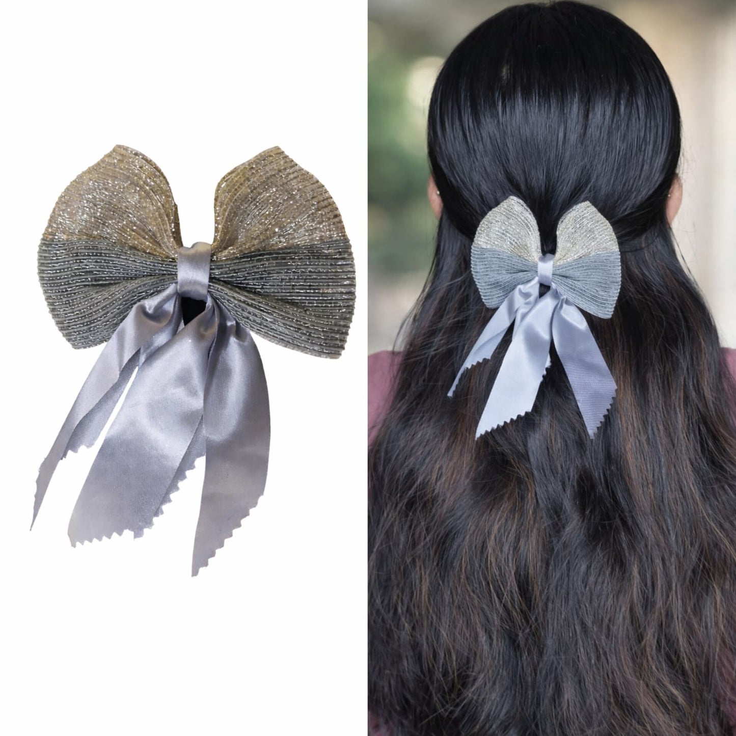 Glitter hair accessories with alligator claws