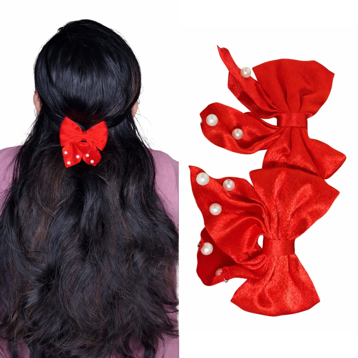 Nylon hair bun with alligator cluthes