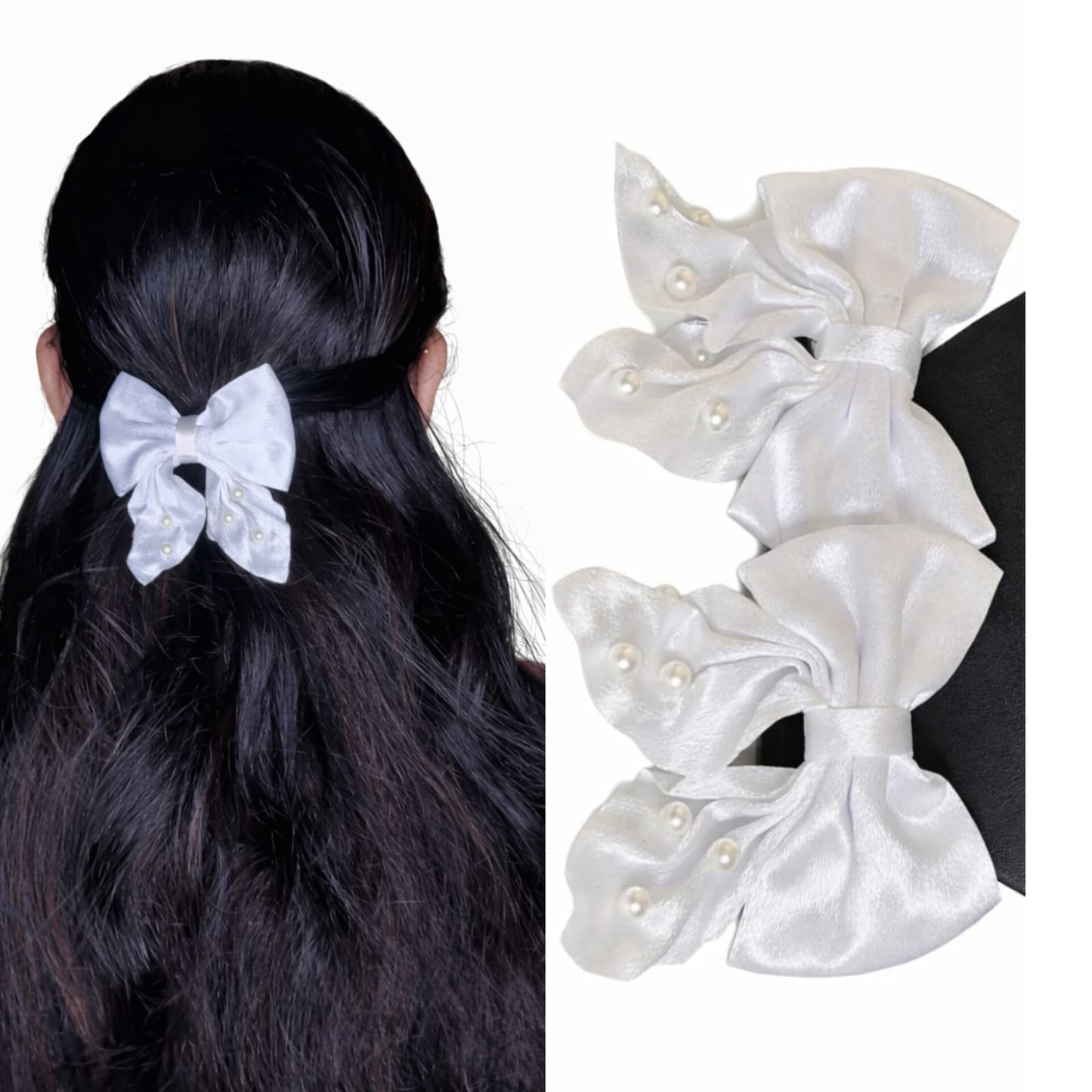 Nylon hair bun with alligator cluthes